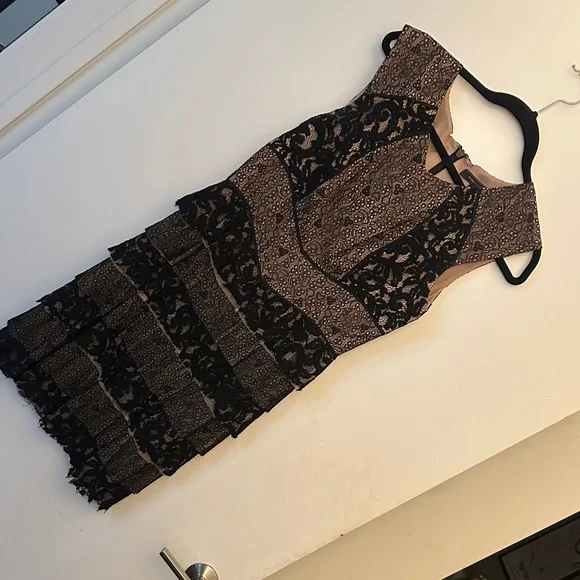 BCBGMaxAzria Black and Nude Lace Dress - Picture 1 of 9